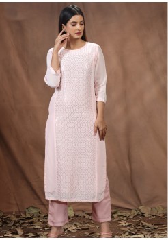 Pink Viscose Designer  Kurti